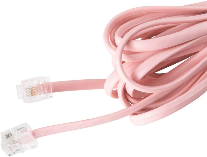iSoHo Phones Telephone Cords for Landline Phones - Phone Cords for Landline Phones to Wall Jack - Superb Sound Quality - Sturdy Materials - Ladies Pink -Compatible with RJ11 Phone Jack (15ft Phone Cord) - Image 3